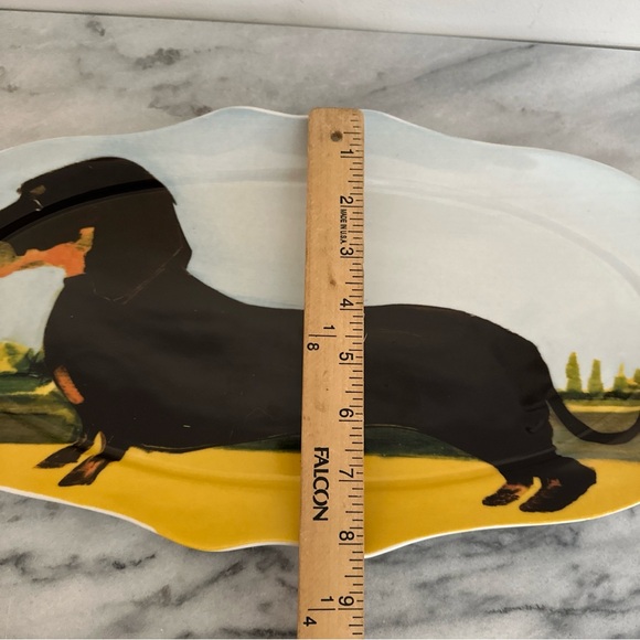 Anthropologie Sally Muir Dachshund Decorative Plate NWOT - Picture 8 of 11